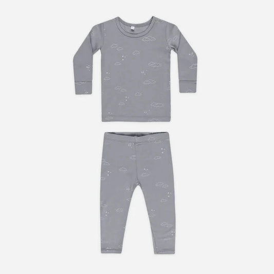 Bamboo pyjama set clouds | Quincy Mae