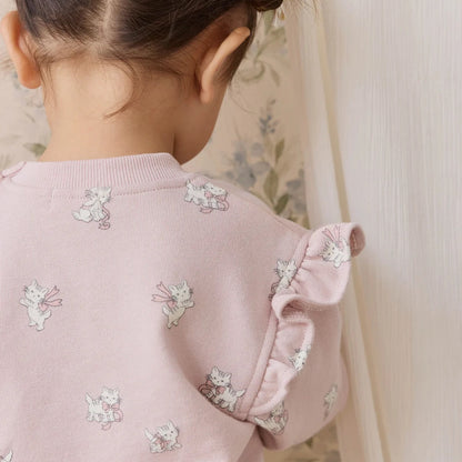 Organic Cotton Maple Sweatshirt Bow Kitties Mauve | Jamie Kay