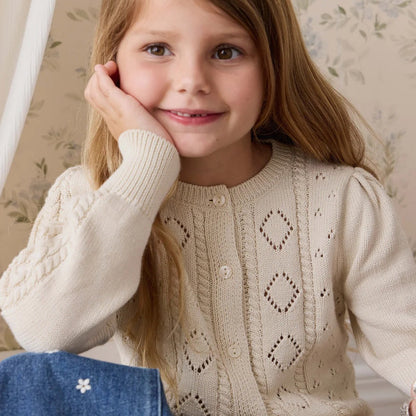 Annabellle Cardigan Vanilla | Jamie Kay