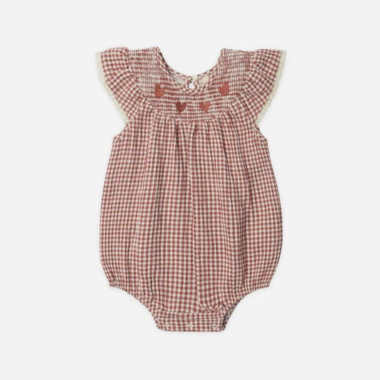 Lenore Romper Red Gingham | Quincy Mae