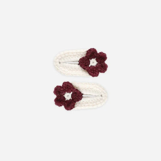 Crochet Clips Burgundy | Rylee + Cru