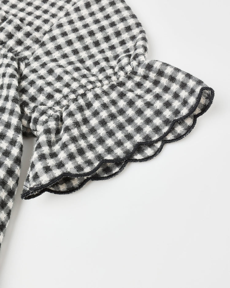 Francie Blouse + Wide Leg Pant Black Gingham | Rylee + Cru