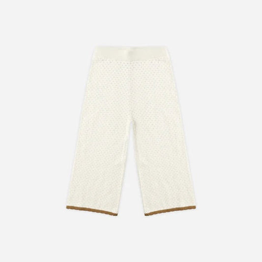 Pointelle Knit Pants Natural| Rylee + Cru