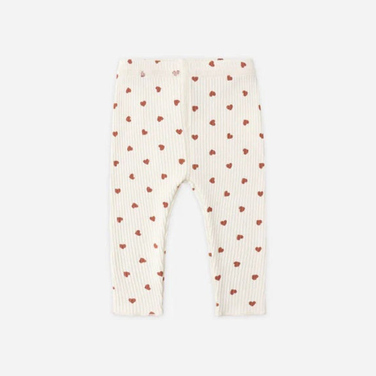 Ribbed Legging Red Hearts | Quincy Mae