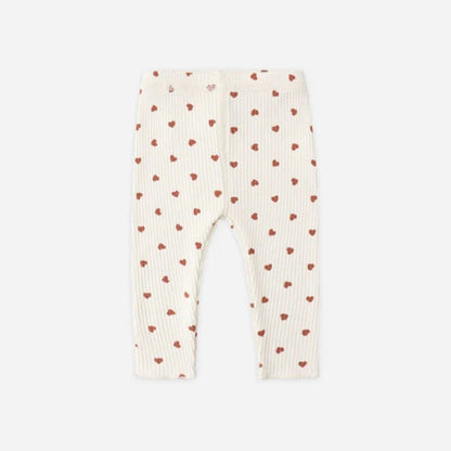 Ribbed Legging Red Hearts | Quincy Mae