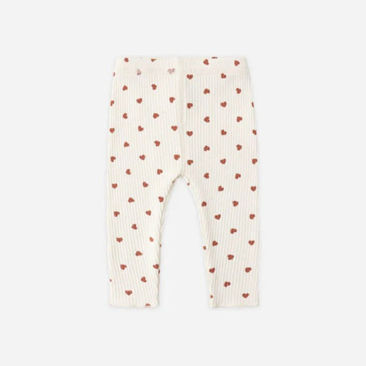 Ribbed Legging Red Hearts | Quincy Mae