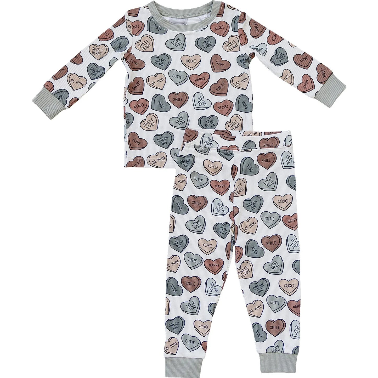 Hearts Ribbed Bamboo Cozy Set | Mebie