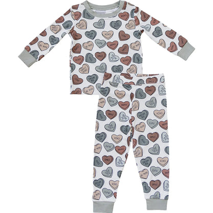 Hearts Ribbed Bamboo Cozy Set | Mebie