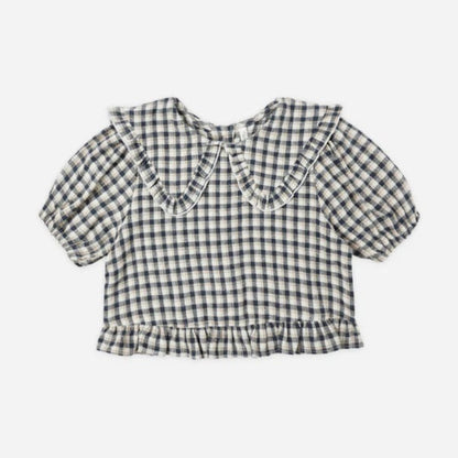 Wide Leg Pant + Prairie Blouse Navy Check | Rylee + Cru
