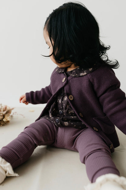 Simple Cardigan Blackberry 5Y | Jamie Kay