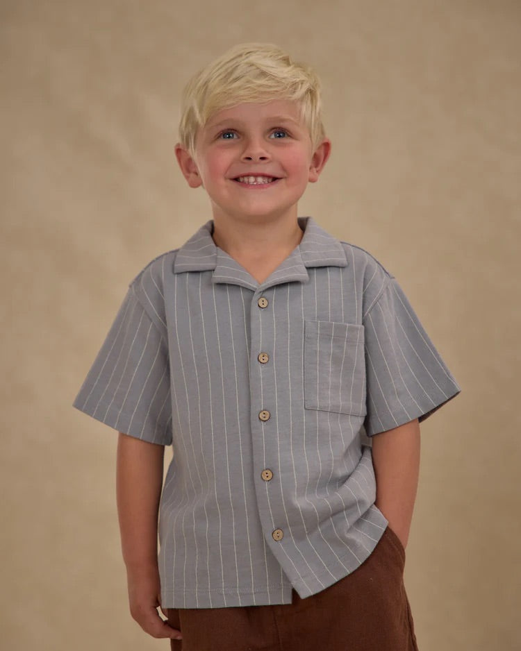 Lapel Collar Shirt Blue Stripe | Rylee + Cru