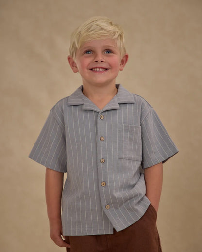 Lapel Collar Shirt Blue Stripe | Rylee + Cru