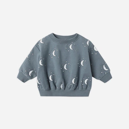 Relaxed Fleece Sweatshirt Silver Moons | Quincy Mae