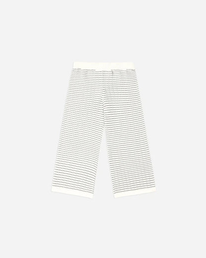 Boxy Crop Knit Tee + Knit Wide Leg Pant Dusty Blue Stripe | Rylee + Cru