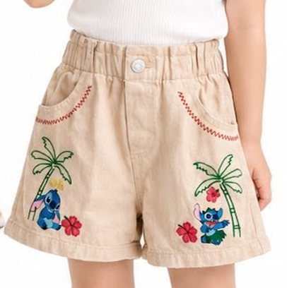 Cream denim shorts | Coniglio