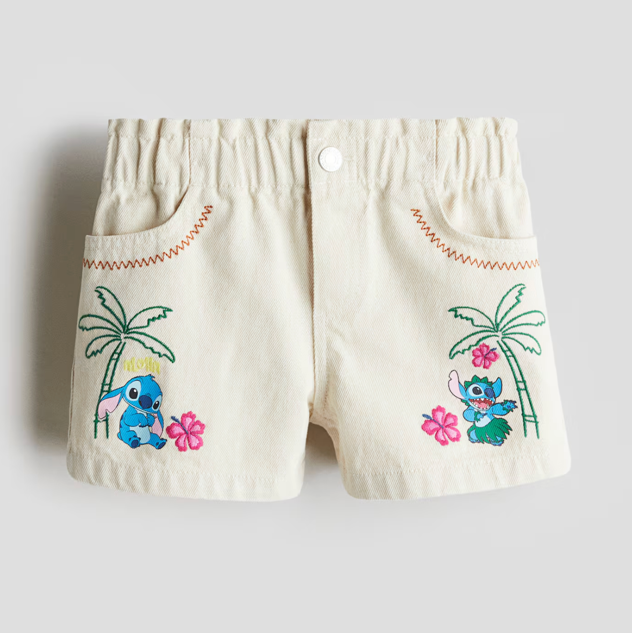 Cream denim shorts | Coniglio