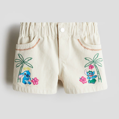 Cream denim shorts | Coniglio