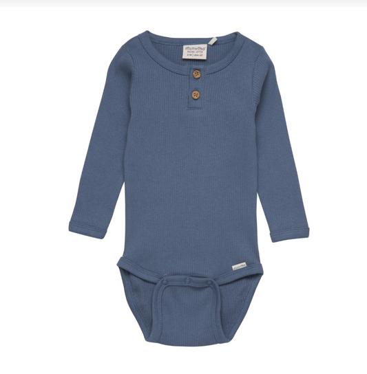 Blue long-sleeved bodysuit | Fixoni