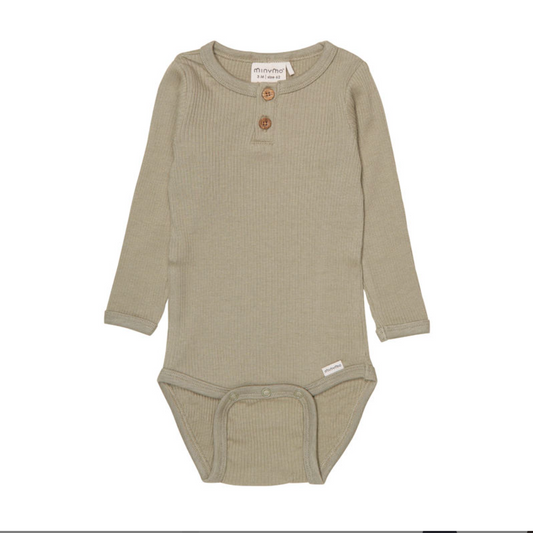 Long-sleeved bodysuit, sage | Fixoni