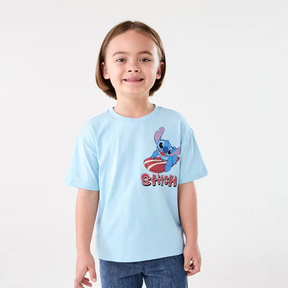 T-Shirt bleu Stitch surf  | Disney