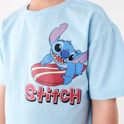 T-Shirt bleu Stitch surf  | Disney