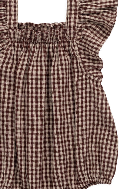 Harriet Playsuit Cinnamon Gingham | Jamie Kay