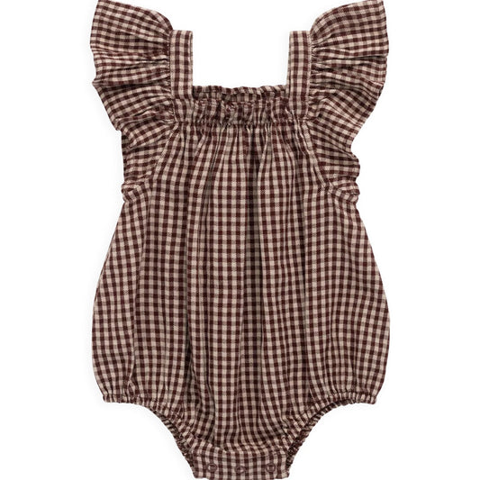 Harriet Playsuit Cinnamon Gingham | Jamie Kay