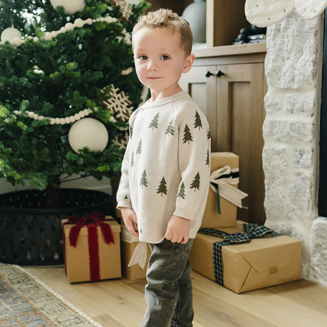 Chandail tricot sapins | Mebie Baby