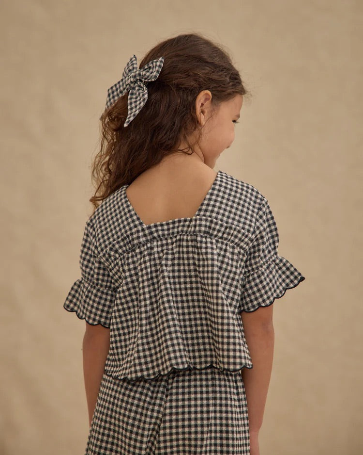 Francie Blouse + Wide Leg Pant Black Gingham | Rylee + Cru