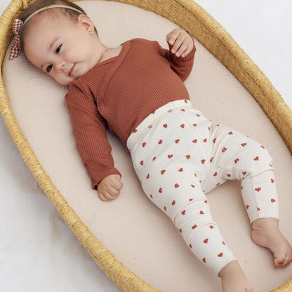 Ribbed Legging Red Hearts | Quincy Mae