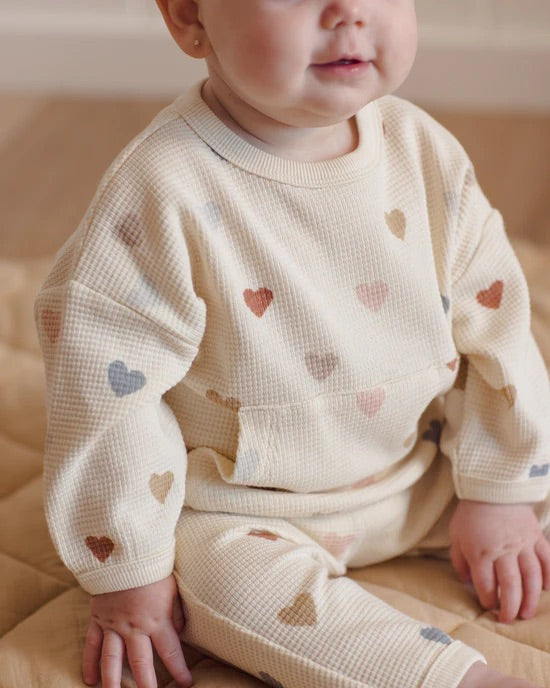 Waffle Sweather Set Confetti Hearts | Quincy Mae