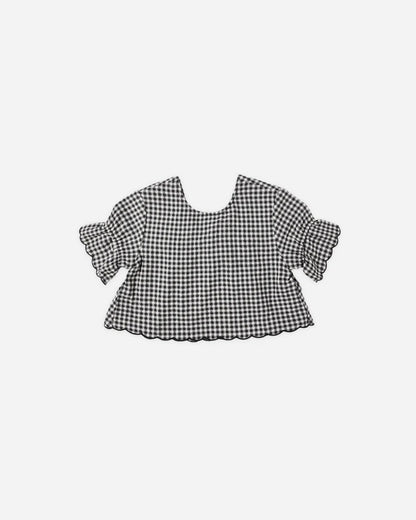 Francie Blouse + Wide Leg Pant Black Gingham | Rylee + Cru