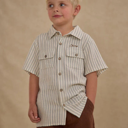 Collared Railroad Stripe Shirt | Rylee + Cru