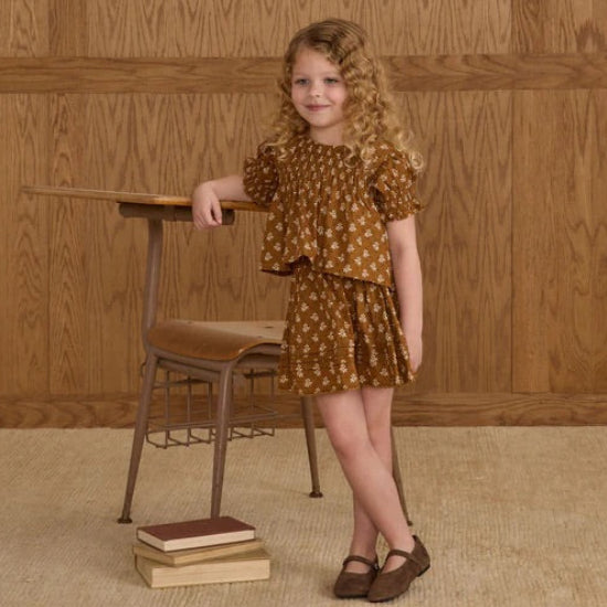 Mae Skirt Golden Fleur + Colette Tee Set 6-7Y | Rylee + Cru
