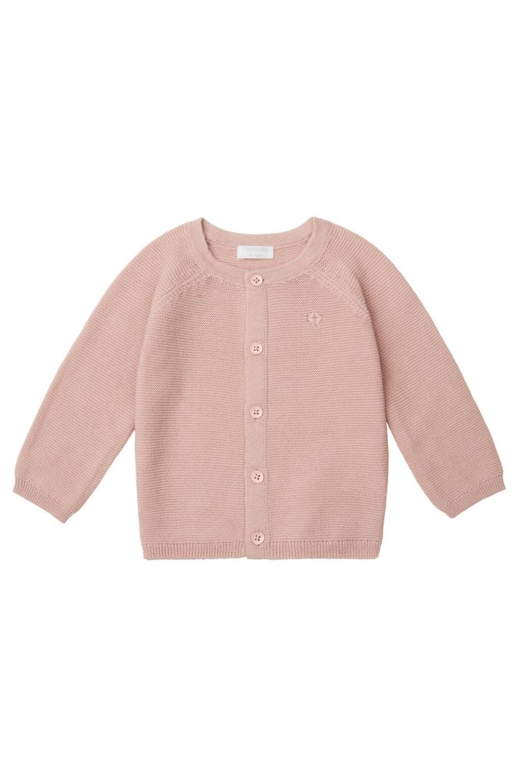 Pink knit set: pants and cardigan | Noppies