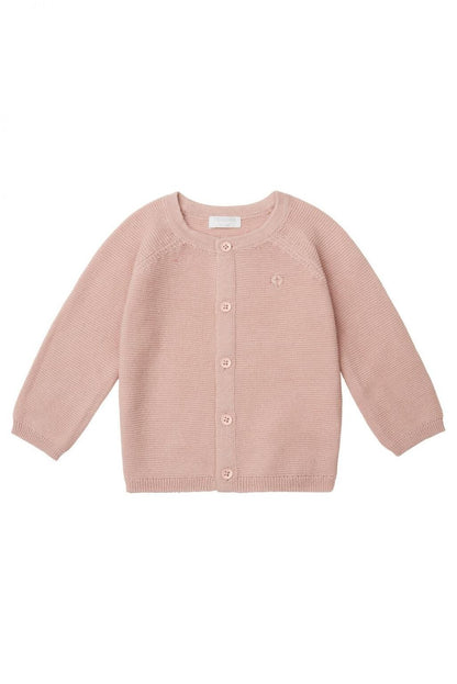 Pink knit set: pants and cardigan | Noppies