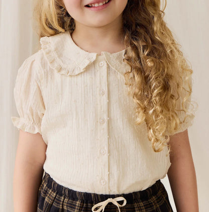 Organic Cotton Bowie Blouse Parchment | Jamie Kay