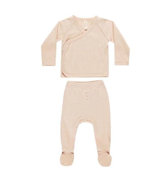 Rap Top + Footed Pant Set Shell | Quincy Mae