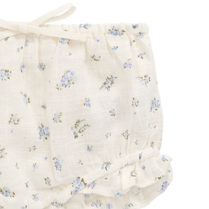 Organic Cotton Frill Bloomer Juniper Fields Blue | Jamie Kay