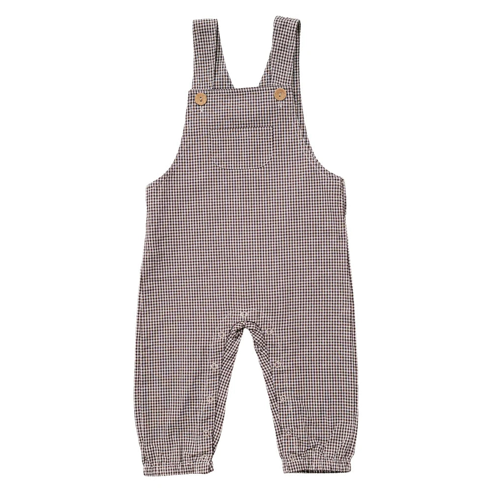Brown Plaid Overall | Mebie