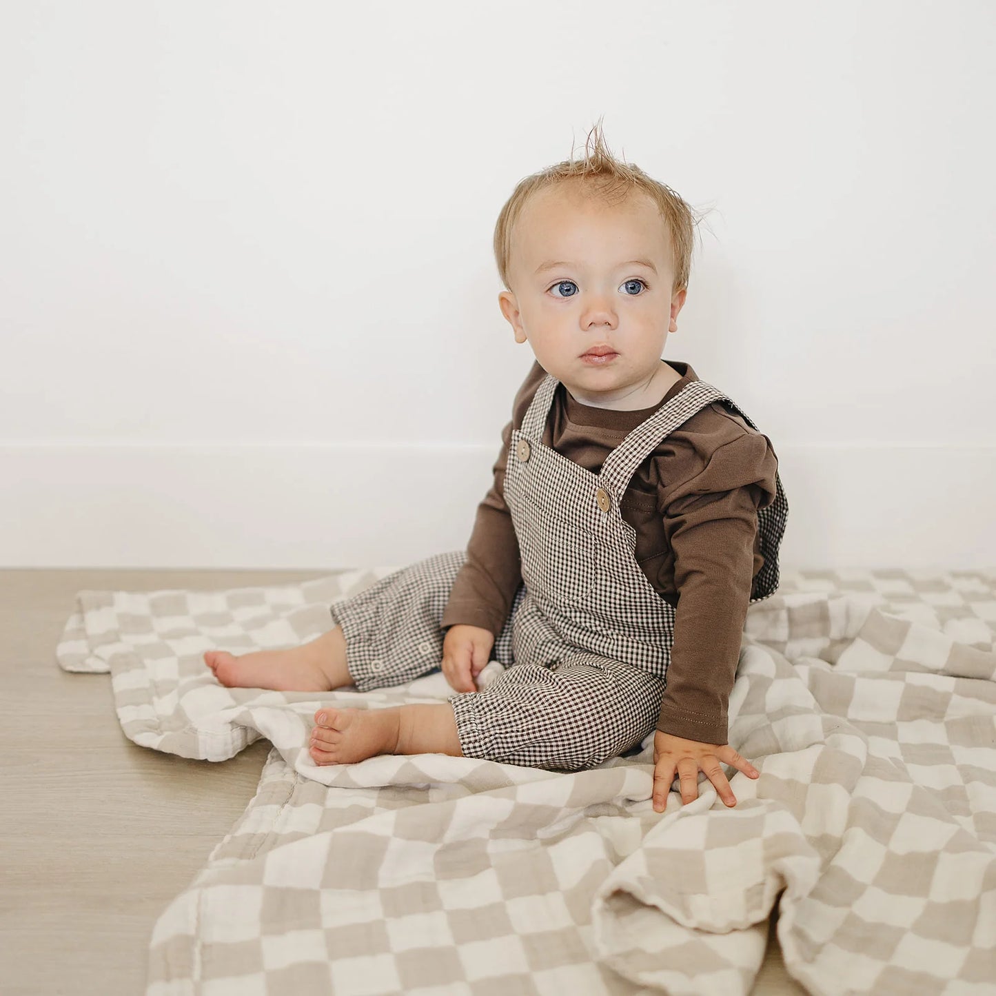Brown Plaid Overall | Mebie