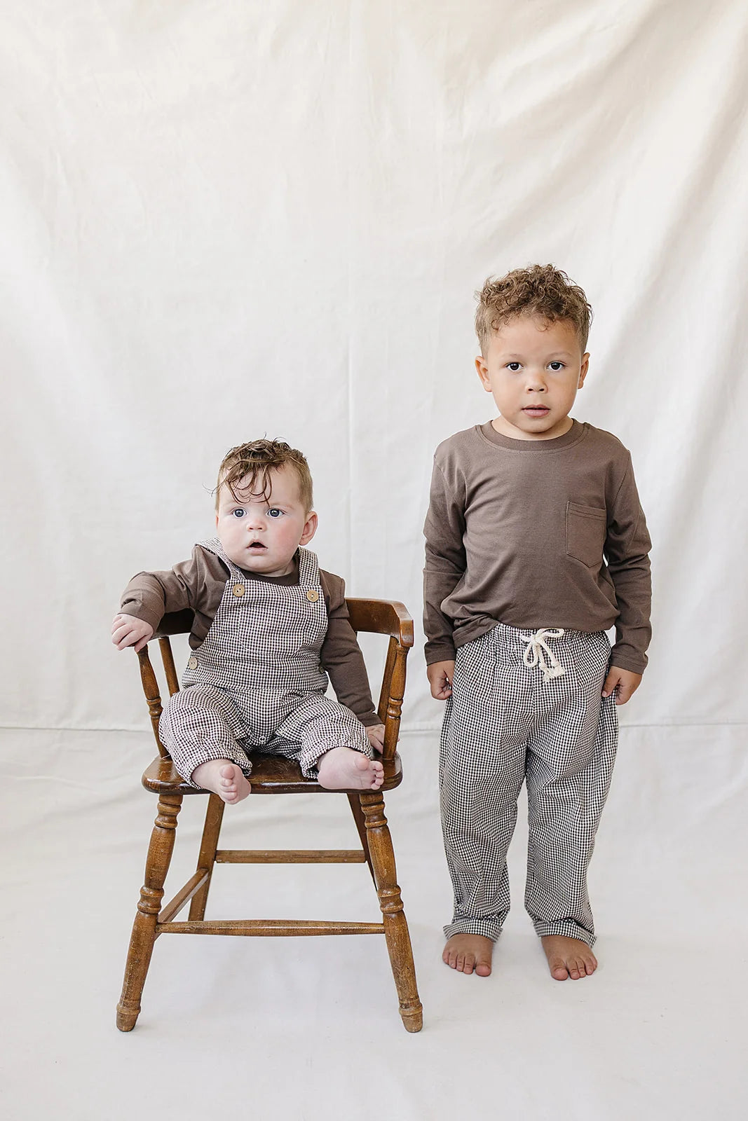 Brown Plaid Overall | Mebie