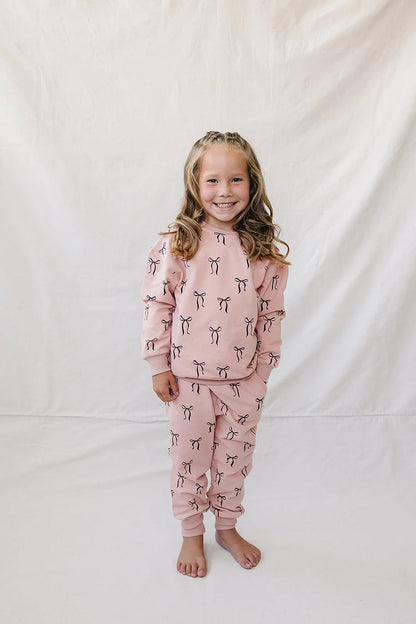 Blush Bows French Terry Set | Mebie