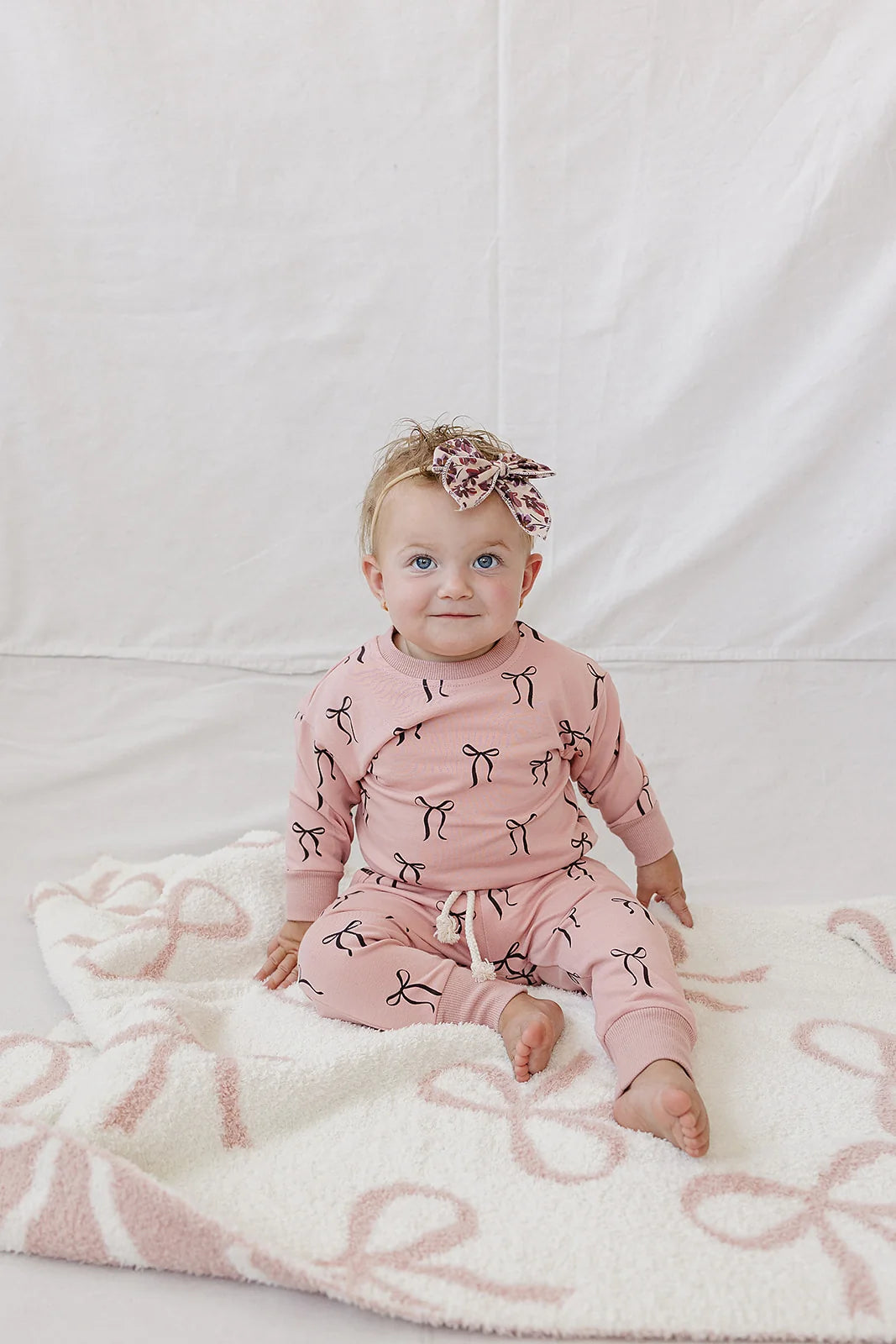 Blush Bows French Terry Set | Mebie