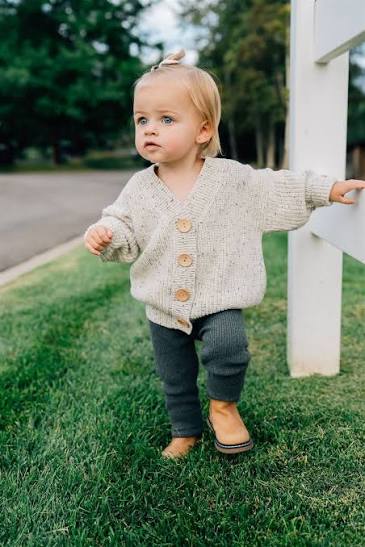 Heathered Grey Chunky knit Cardigan | Mebie