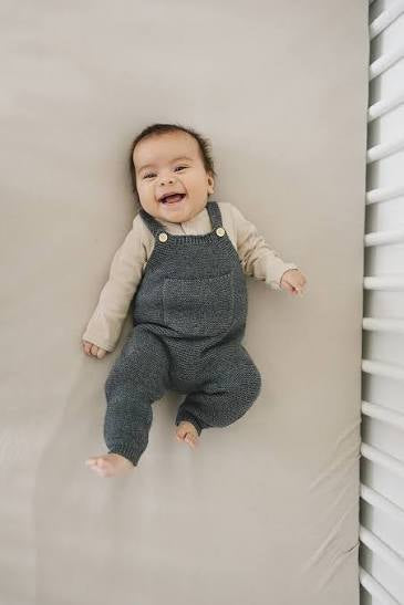 Charcoal knit Overalls | Mebie