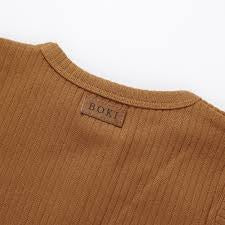 Rust Organic Cotton Ribbed Zipper | Mebie