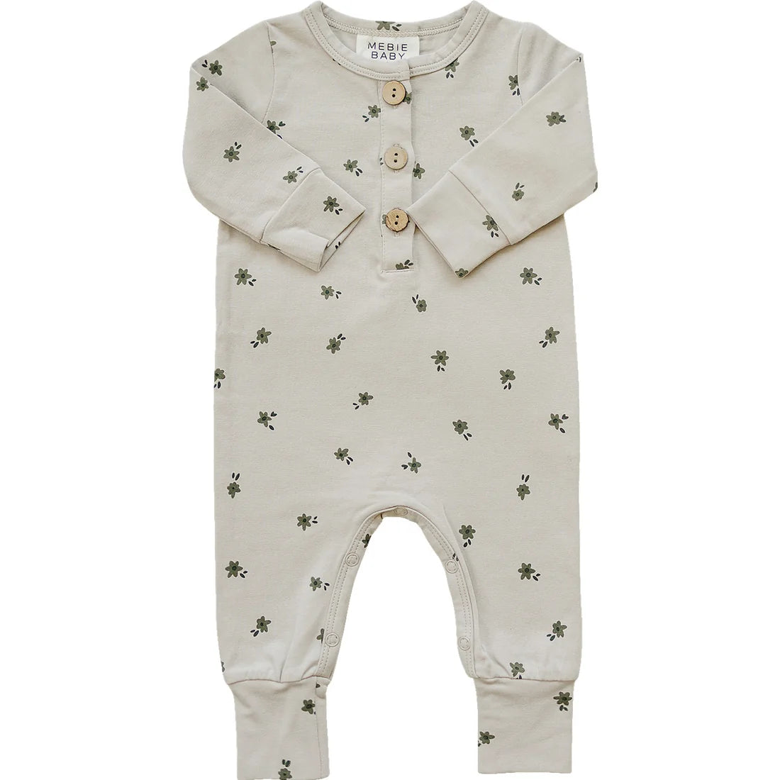 Floral Long Sleeve button Romper | Mebie