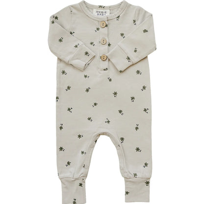 Floral Long Sleeve button Romper | Mebie