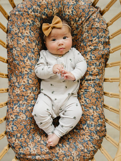 Floral Long Sleeve button Romper | Mebie
